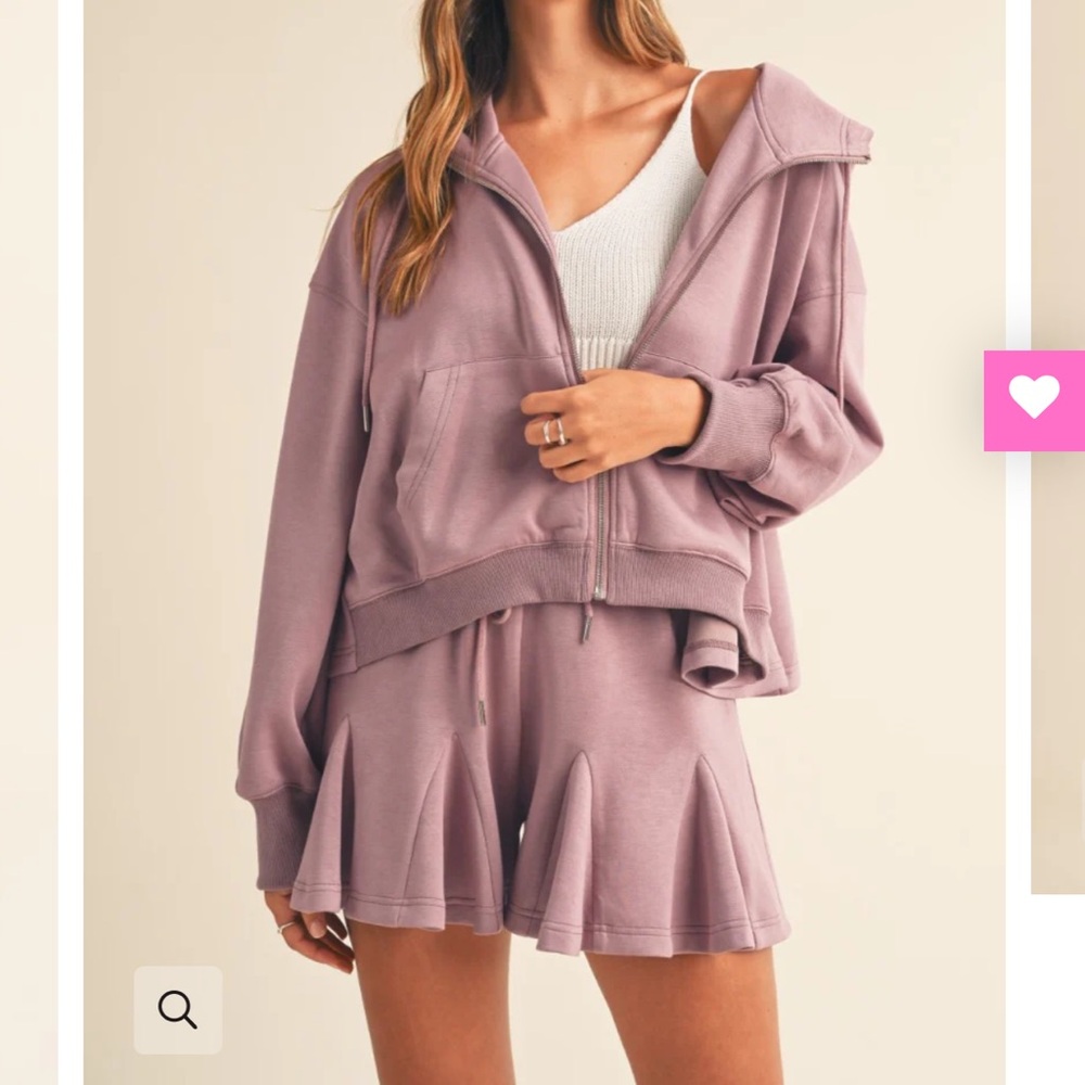 Celia flared zip hoodie and shorts set